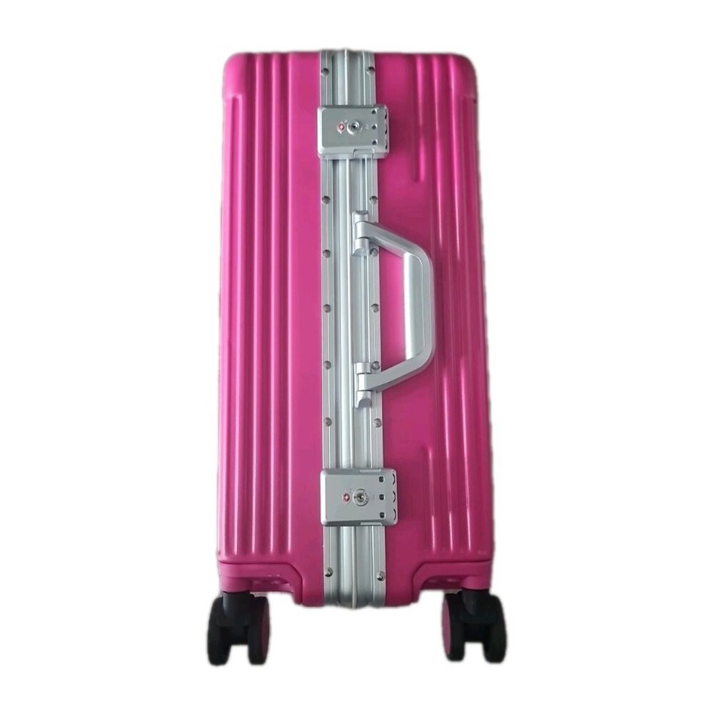 Vibrant Hot Pink Hard-Shell Travel Suitcase - Picture 4 of 14